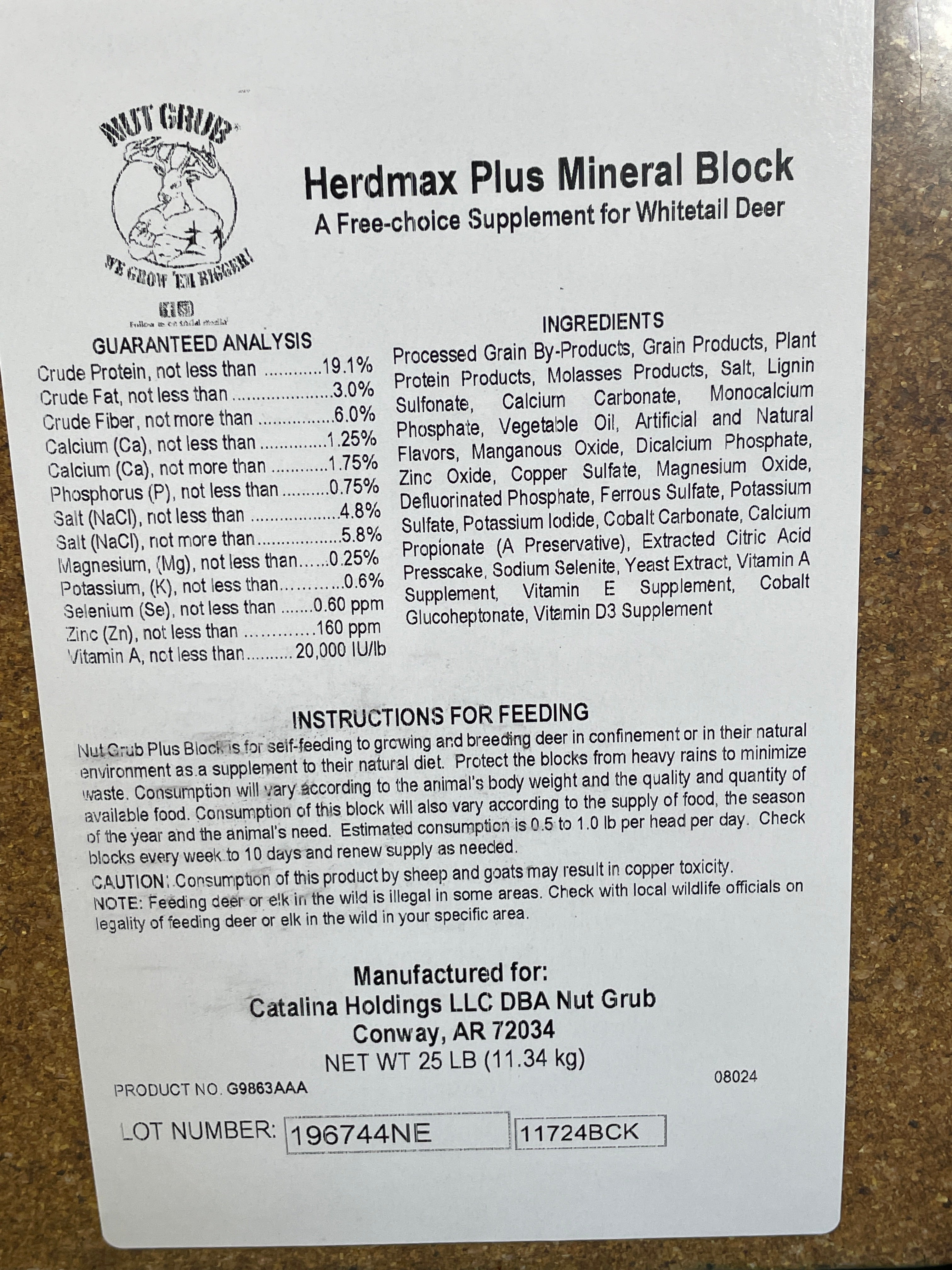 Nut Grub HerdMax Plus Mineral Block
